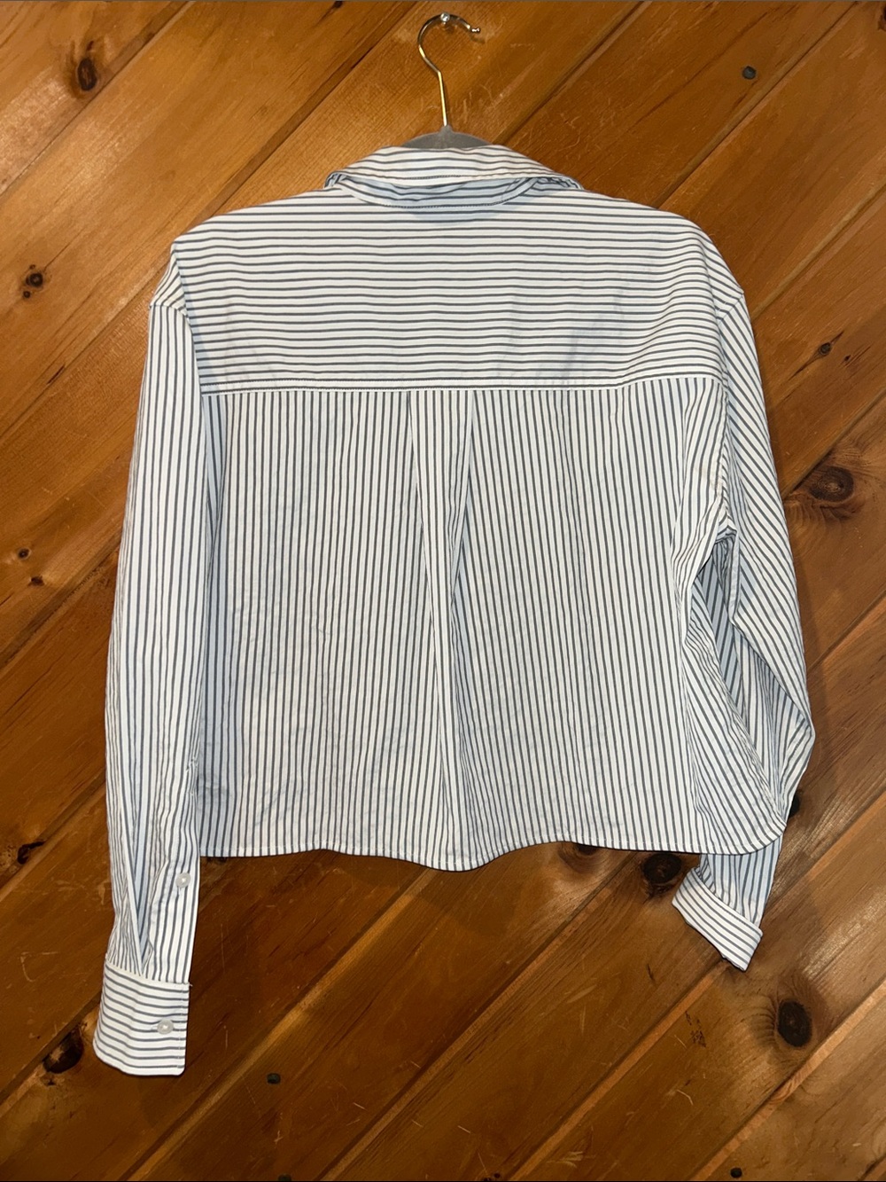 Athleta Midday Cropped Poplin Shirt chemisier court Stripe NWT - Picture 8 of 11